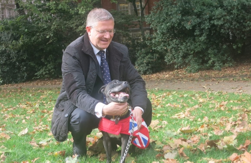 Andrew Rosindell MP with his dog, Buster