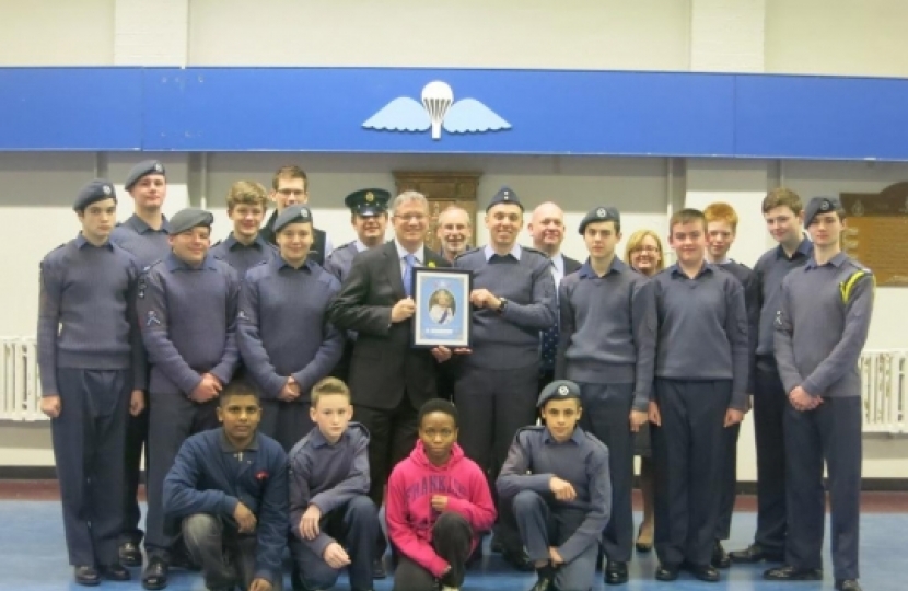 Andrew Rosindell M.P. at the Romford Territorial Army Centre in London Road