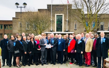 Conservative candidates gather at the Town Hall for the campaign launch